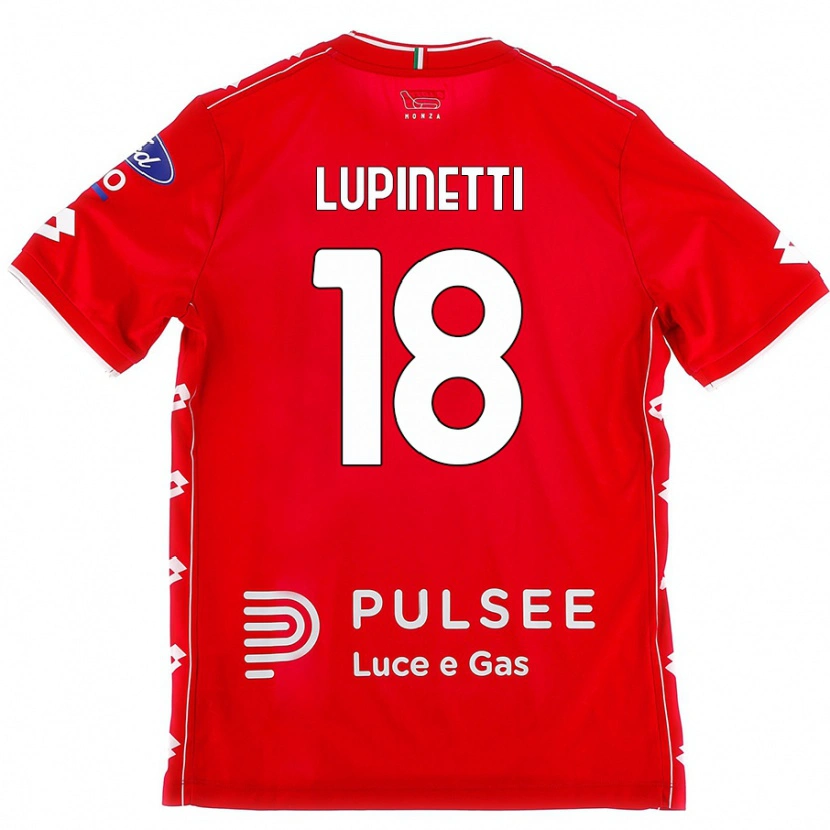 Danxen Niño Camiseta Tommaso Lupinetti #18 Rojo Blanco 1ª Equipación 2024/25 La Camisa