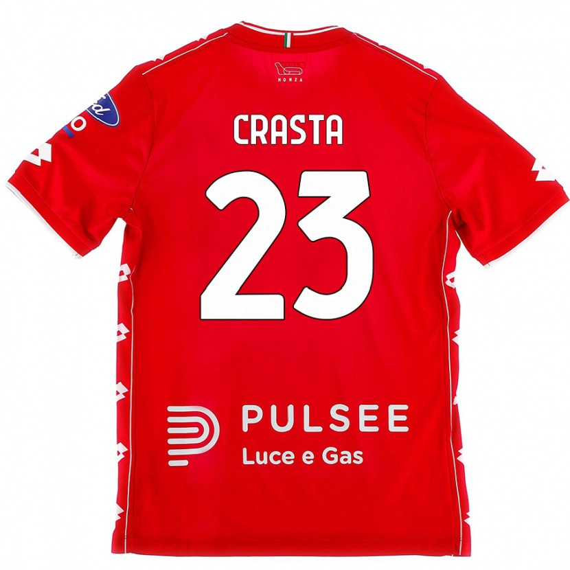 Danxen Niño Camiseta Mario Crasta #23 Rojo Blanco 1ª Equipación 2024/25 La Camisa