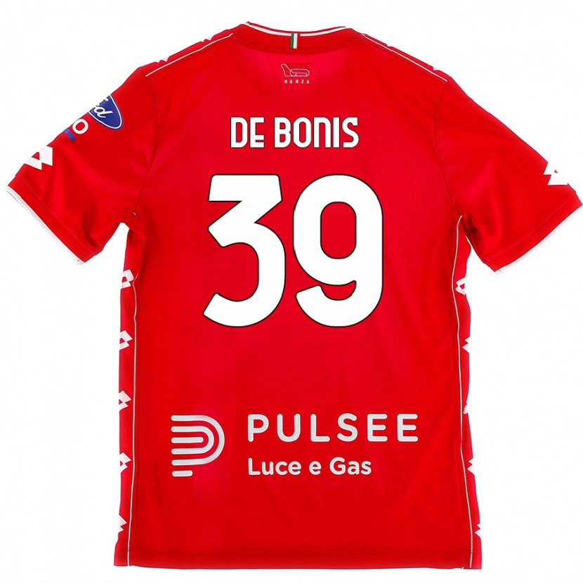 Danxen Niño Camiseta Andrea De Bonis #39 Rojo Blanco 1ª Equipación 2024/25 La Camisa