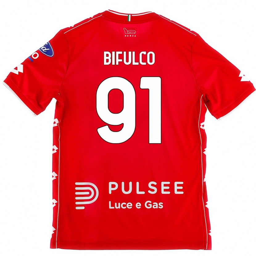 Danxen Niño Camiseta Davide Bifulco #91 Rojo Blanco 1ª Equipación 2024/25 La Camisa