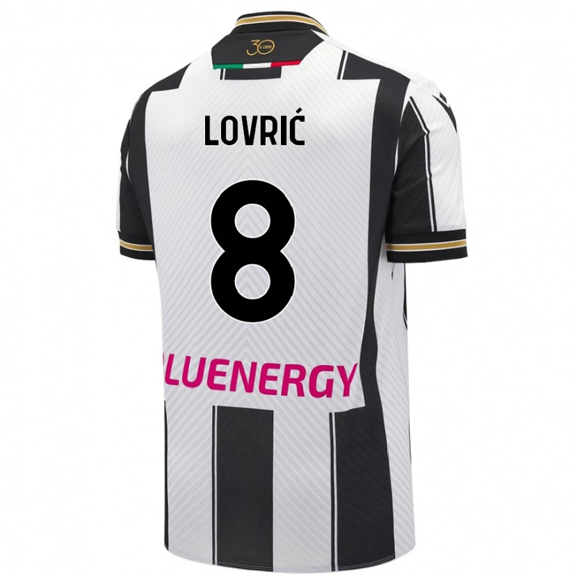 Danxen Niño Camiseta Sandi Lovrić #8 Blanco Negro 1ª Equipación 2024/25 La Camisa