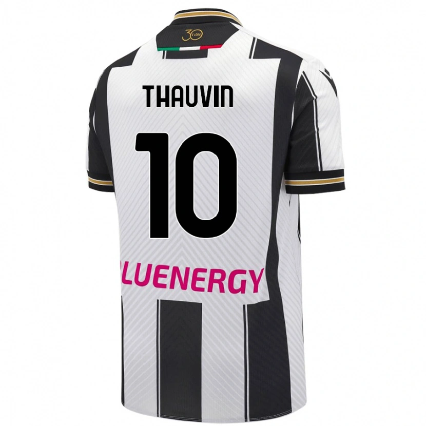 Danxen Niño Camiseta Florian Thauvin #10 Blanco Negro 1ª Equipación 2024/25 La Camisa