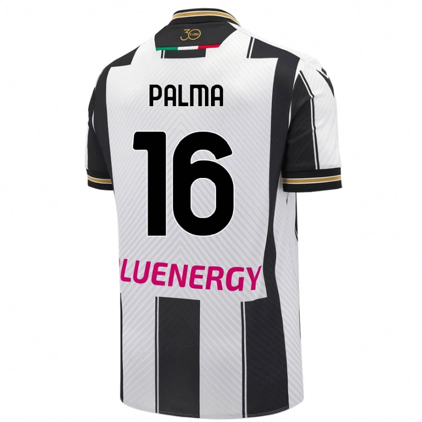 Danxen Niño Camiseta Matteo Palma #16 Blanco Negro 1ª Equipación 2024/25 La Camisa