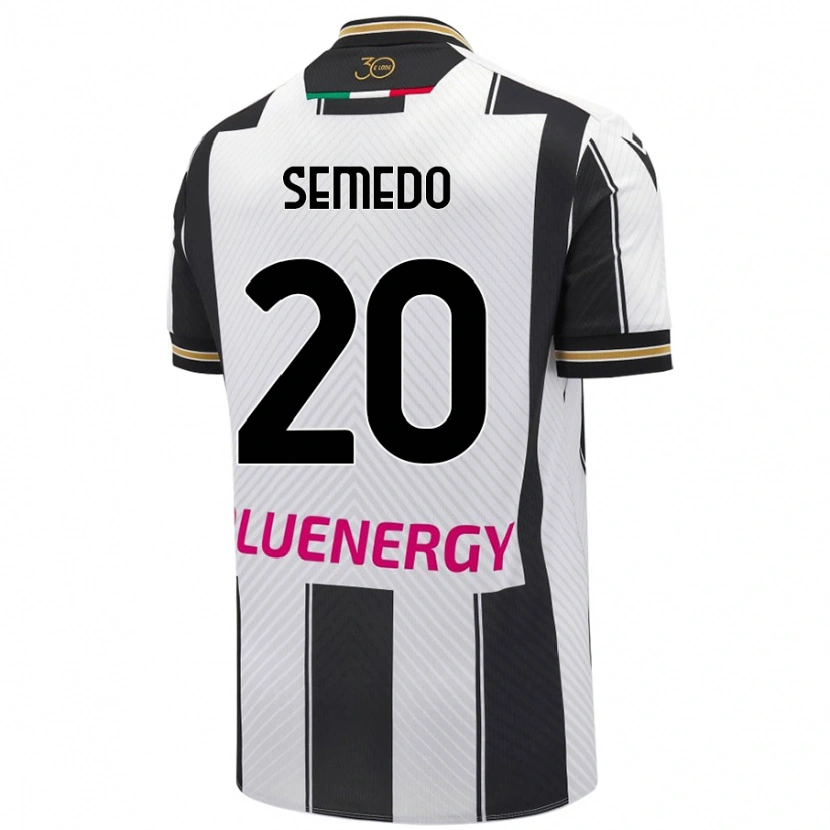 Danxen Niño Camiseta Vivaldo Semedo #20 Blanco Negro 1ª Equipación 2024/25 La Camisa