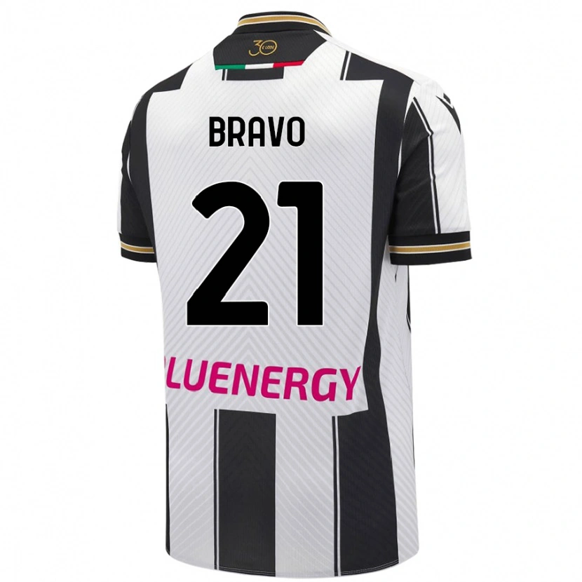 Danxen Niño Camiseta Iker Bravo #21 Blanco Negro 1ª Equipación 2024/25 La Camisa