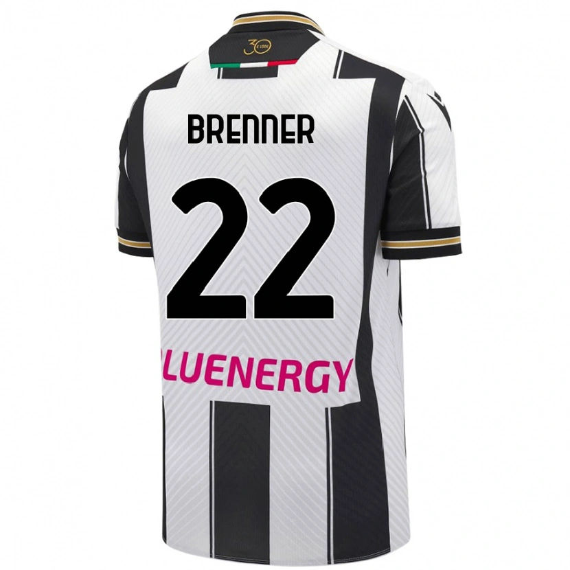 Danxen Niño Camiseta Brenner #22 Blanco Negro 1ª Equipación 2024/25 La Camisa