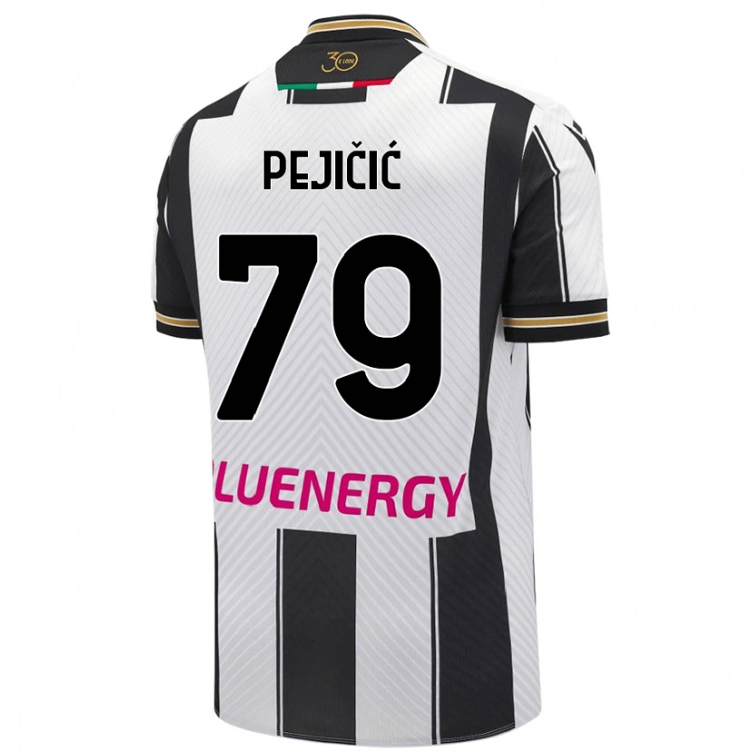 Danxen Niño Camiseta David Pejičić #79 Blanco Negro 1ª Equipación 2024/25 La Camisa