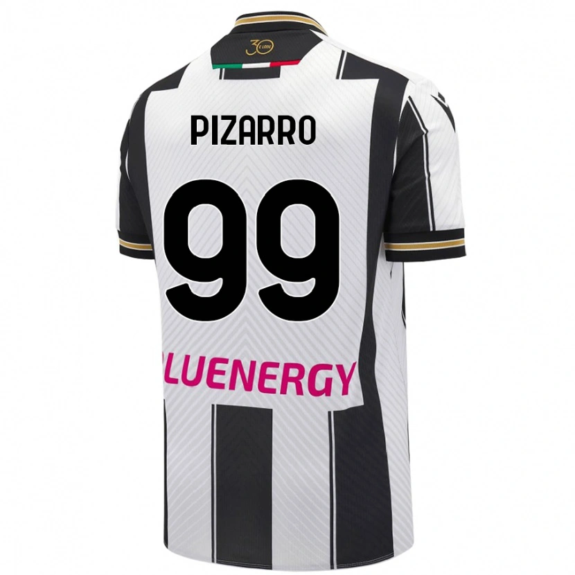 Danxen Niño Camiseta Damián Pizarro #99 Blanco Negro 1ª Equipación 2024/25 La Camisa