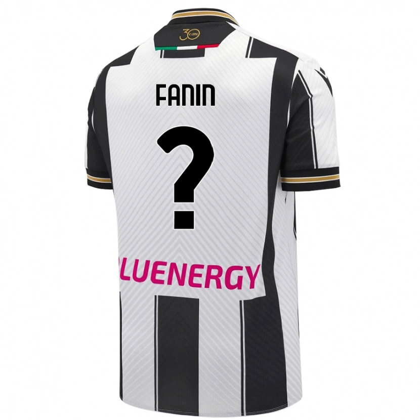 Danxen Niño Camiseta Alessandro Fanin #0 Blanco Negro 1ª Equipación 2024/25 La Camisa