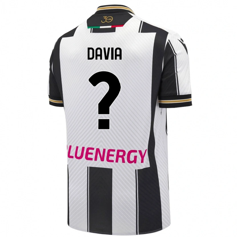 Danxen Niño Camiseta Emiliano Davia #0 Blanco Negro 1ª Equipación 2024/25 La Camisa