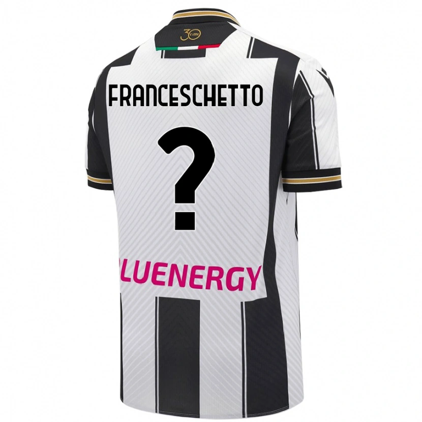 Danxen Niño Camiseta Mattia Franceschetto #0 Blanco Negro 1ª Equipación 2024/25 La Camisa