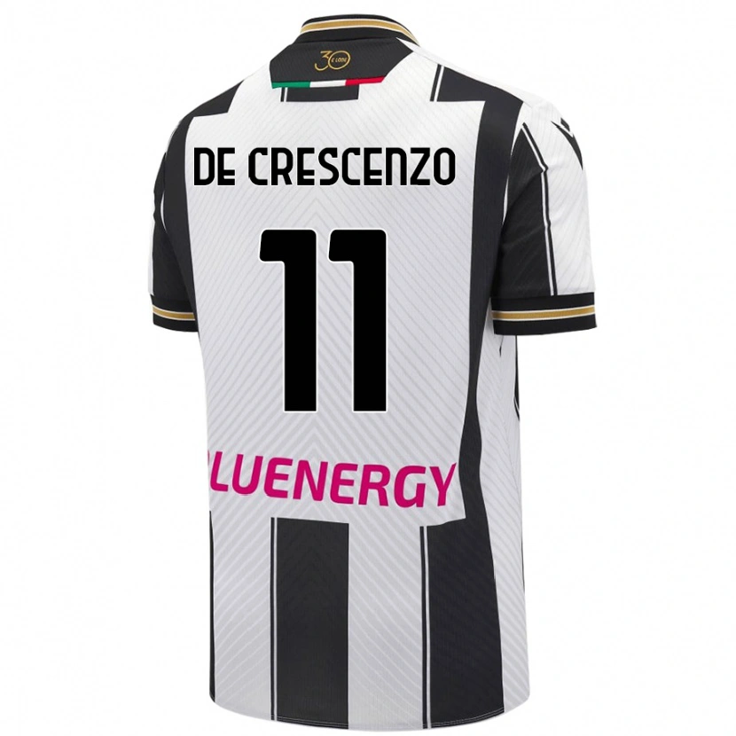 Danxen Niño Camiseta Marco De Crescenzo #11 Blanco Negro 1ª Equipación 2024/25 La Camisa