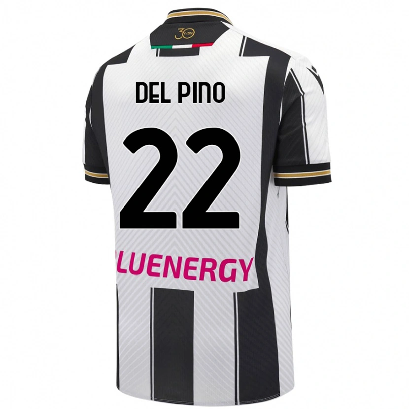 Danxen Niño Camiseta Lorenzo Del Pino #22 Blanco Negro 1ª Equipación 2024/25 La Camisa