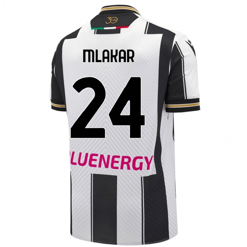 Danxen Niño Camiseta Lorenzo Mlakar #24 Blanco Negro 1ª Equipación 2024/25 La Camisa