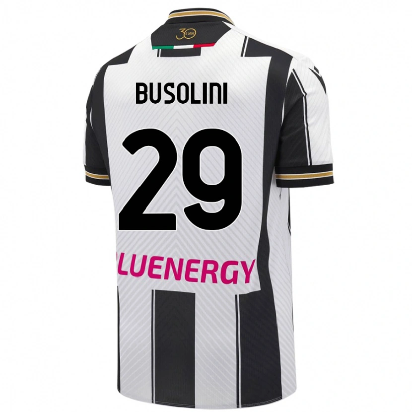 Danxen Niño Camiseta Alessandro Busolini #29 Blanco Negro 1ª Equipación 2024/25 La Camisa