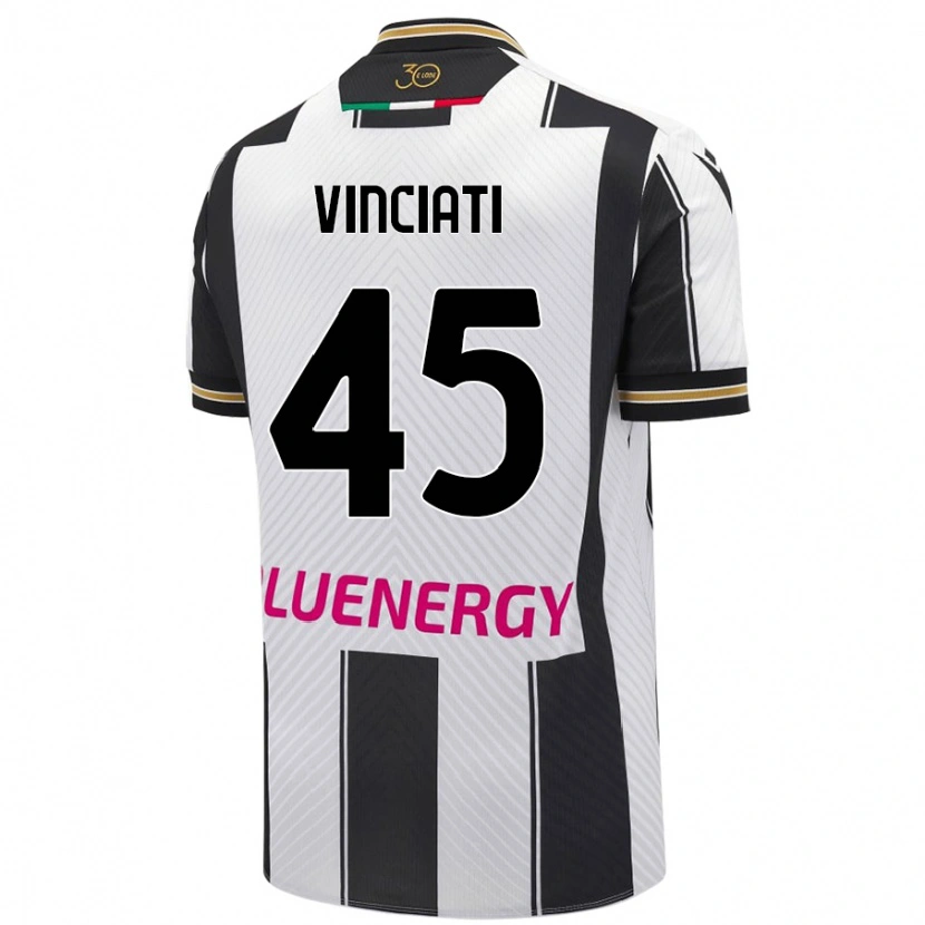 Danxen Niño Camiseta Giulio Vinciati #45 Blanco Negro 1ª Equipación 2024/25 La Camisa