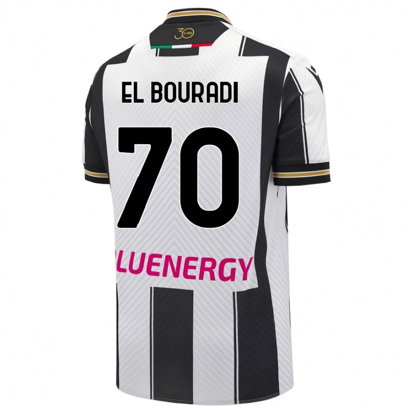 Danxen Niño Camiseta Walid El Bouradi #70 Blanco Negro 1ª Equipación 2024/25 La Camisa