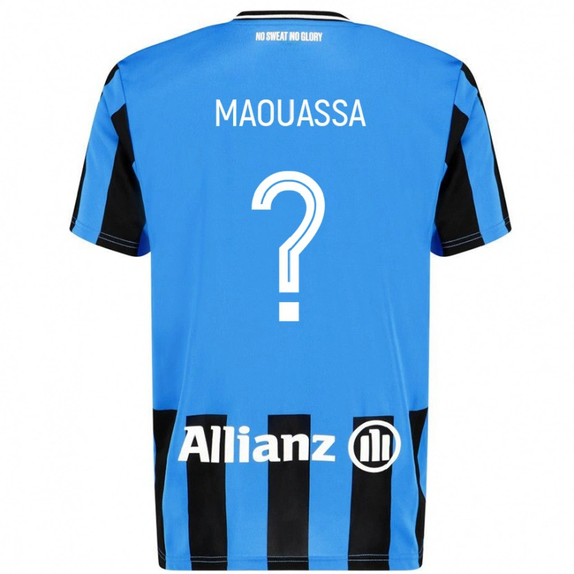 Danxen Niño Camiseta Faitout Maouassa #0 Azul Cielo Negro 1ª Equipación 2024/25 La Camisa