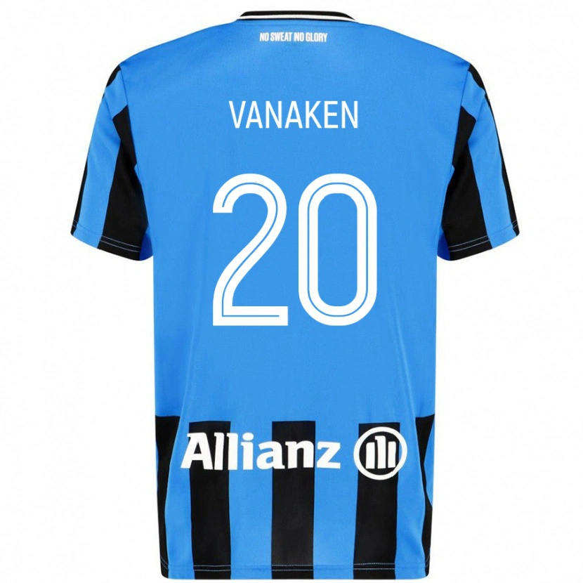 Danxen Niño Camiseta Hans Vanaken #20 Azul Cielo Negro 1ª Equipación 2024/25 La Camisa