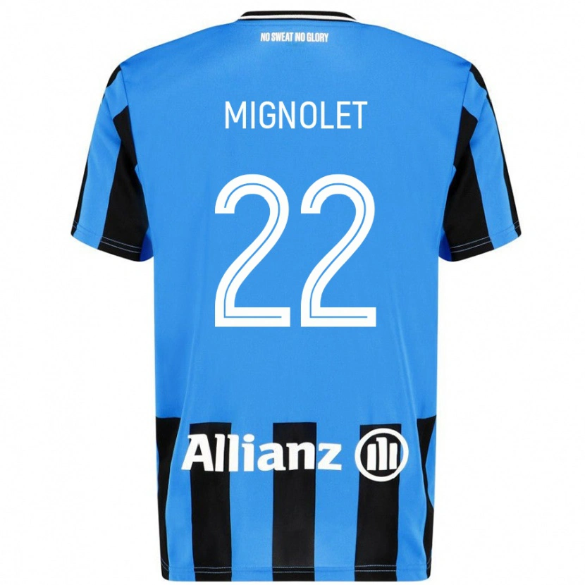 Danxen Niño Camiseta Simon Mignolet #22 Azul Cielo Negro 1ª Equipación 2024/25 La Camisa