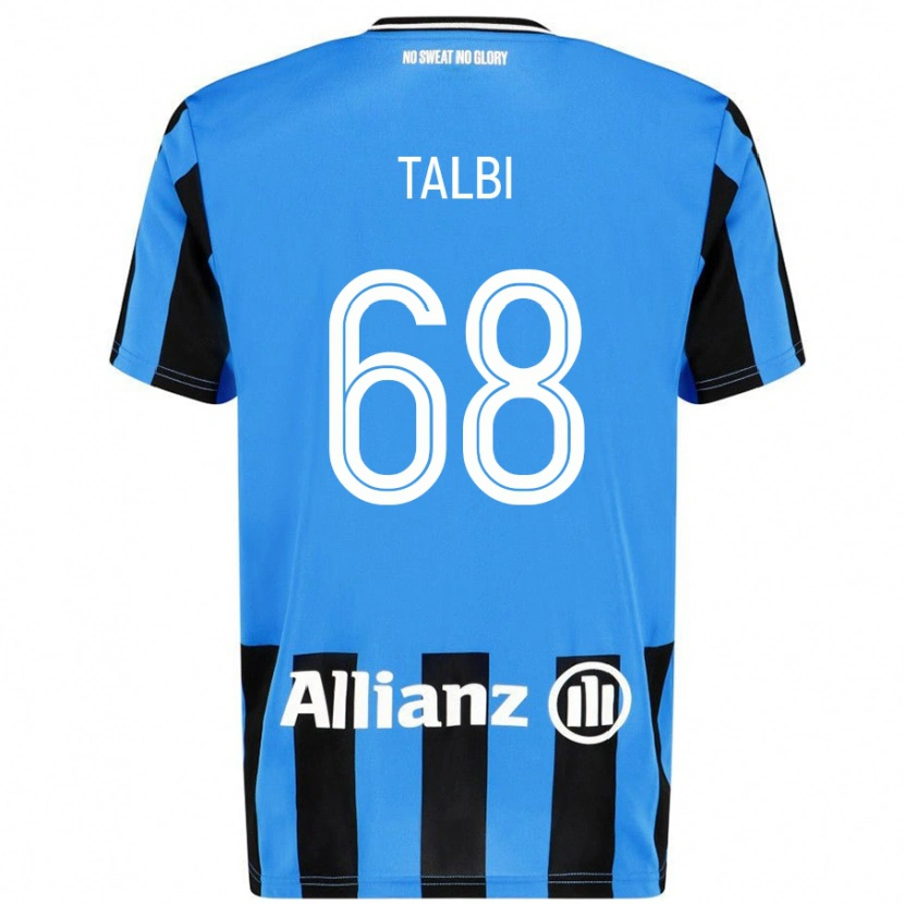 Danxen Niño Camiseta Chemsdine Talbi #68 Azul Cielo Negro 1ª Equipación 2024/25 La Camisa