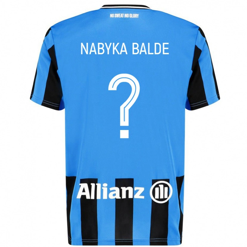 Danxen Niño Camiseta Mamadou Nabyka Balde #0 Azul Cielo Negro 1ª Equipación 2024/25 La Camisa