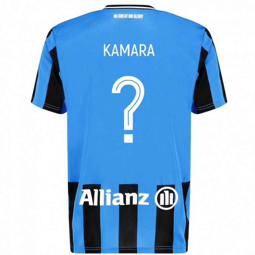 Danxen Niño Camiseta Al-Hassan Kamara #0 Azul Cielo Negro 1ª Equipación 2024/25 La Camisa