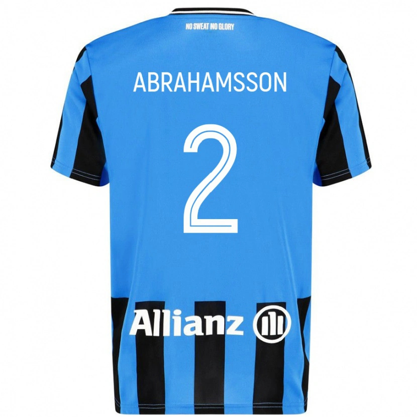 Danxen Niño Camiseta Sejde Abrahamsson #2 Azul Cielo Negro 1ª Equipación 2024/25 La Camisa