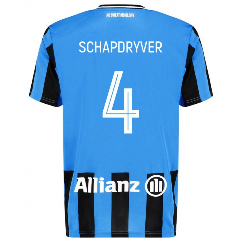 Danxen Niño Camiseta Emely Schapdryver #4 Azul Cielo Negro 1ª Equipación 2024/25 La Camisa