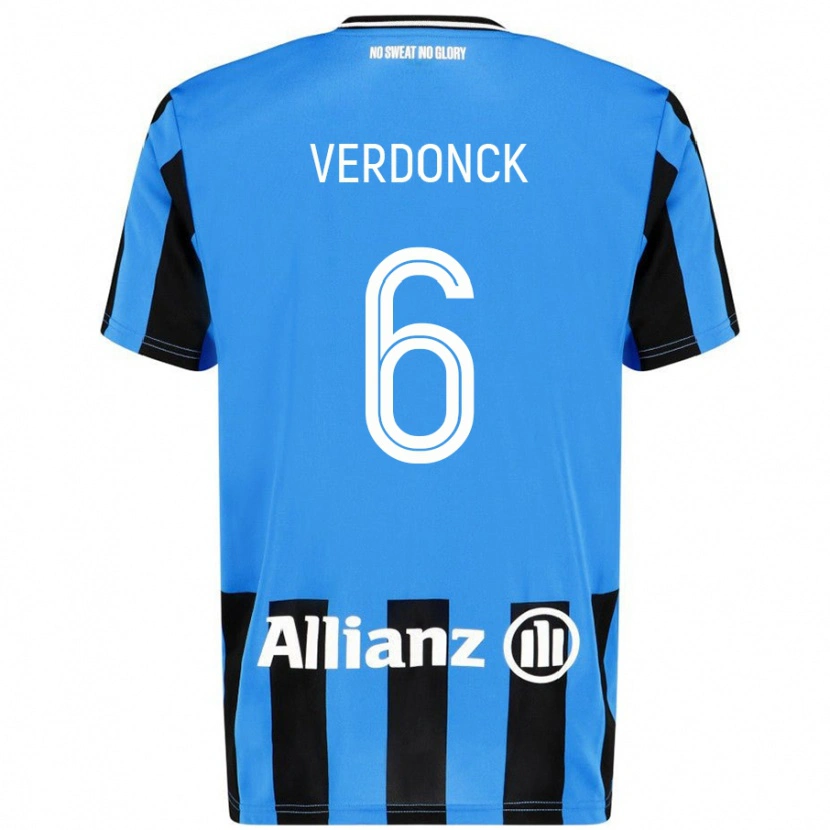 Danxen Niño Camiseta Saar Verdonck #6 Azul Cielo Negro 1ª Equipación 2024/25 La Camisa