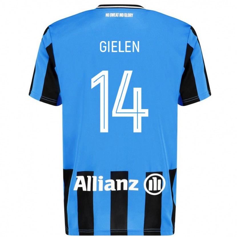 Danxen Niño Camiseta Sterre Gielen #14 Azul Cielo Negro 1ª Equipación 2024/25 La Camisa