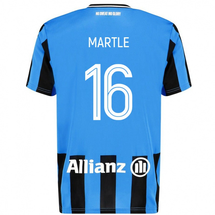 Danxen Niño Camiseta Margaux Martlé #16 Azul Cielo Negro 1ª Equipación 2024/25 La Camisa