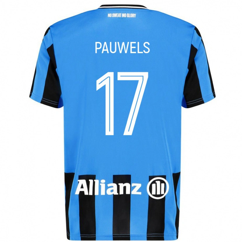 Danxen Niño Camiseta Fleur Pauwels #17 Azul Cielo Negro 1ª Equipación 2024/25 La Camisa