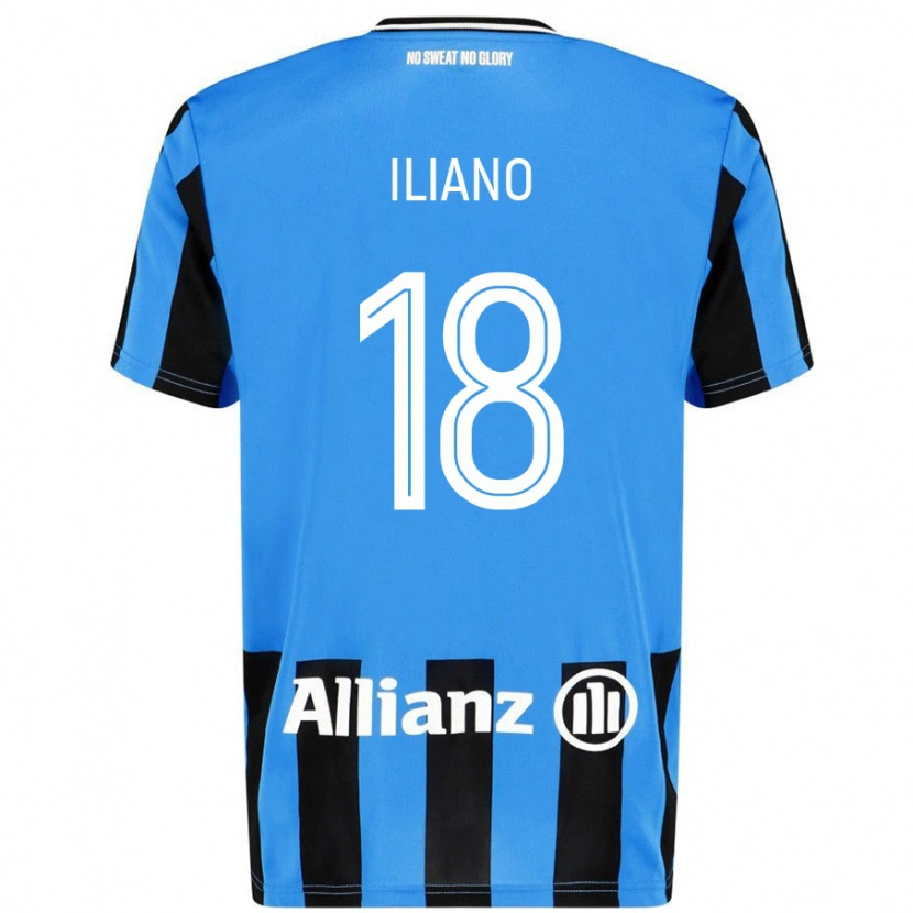 Danxen Niño Camiseta Isabelle Iliano #18 Azul Cielo Negro 1ª Equipación 2024/25 La Camisa