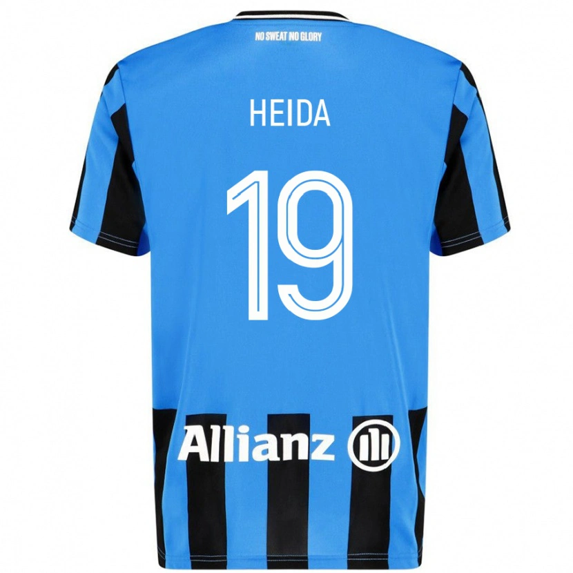 Danxen Niño Camiseta Jade Heida #19 Azul Cielo Negro 1ª Equipación 2024/25 La Camisa