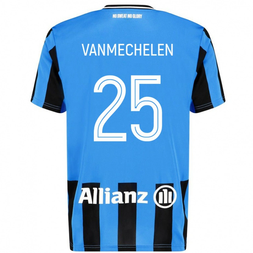 Danxen Niño Camiseta Davinia Vanmechelen #25 Azul Cielo Negro 1ª Equipación 2024/25 La Camisa