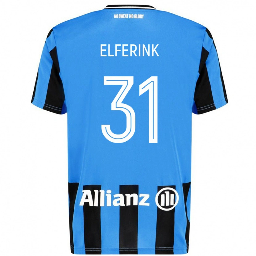 Danxen Niño Camiseta Marie Elferink #31 Azul Cielo Negro 1ª Equipación 2024/25 La Camisa