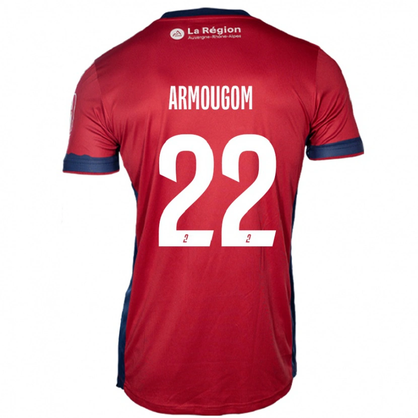 Danxen Niño Camiseta Yoël Armougom #22 Borgoña Claro 1ª Equipación 2024/25 La Camisa