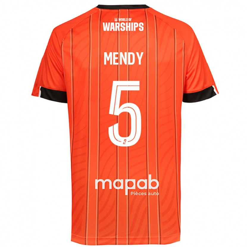 Danxen Niño Camiseta Benjamin Mendy #5 Naranja 1ª Equipación 2024/25 La Camisa