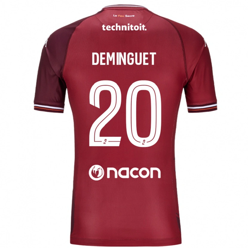 Danxen Niño Camiseta Jessy Deminguet #20 Rojo Granata 1ª Equipación 2024/25 La Camisa