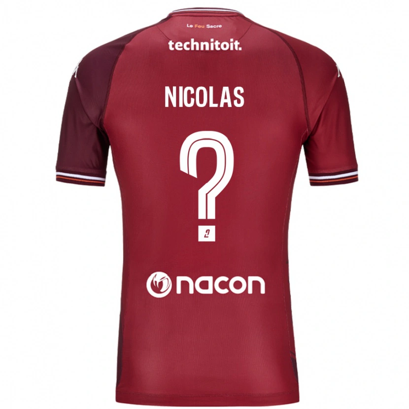 Danxen Niño Camiseta Max-Henry Nicolas #0 Rojo Granata 1ª Equipación 2024/25 La Camisa