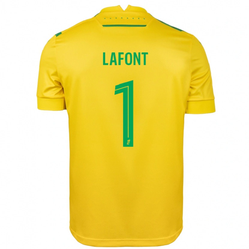 Danxen Niño Camiseta Alban Lafont #1 Amarillo Verde 1ª Equipación 2024/25 La Camisa