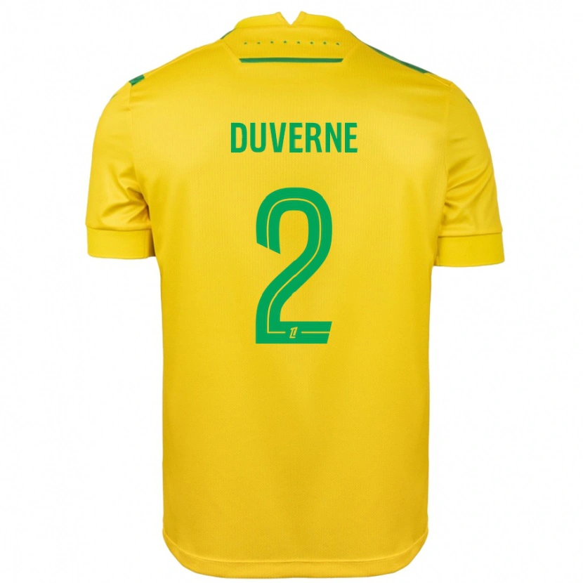 Danxen Niño Camiseta Jean-Kévin Duverne #2 Amarillo Verde 1ª Equipación 2024/25 La Camisa