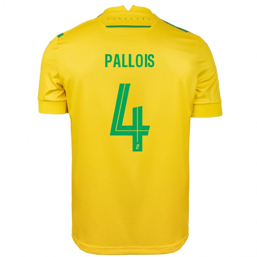 Danxen Niño Camiseta Nicolas Pallois #4 Amarillo Verde 1ª Equipación 2024/25 La Camisa