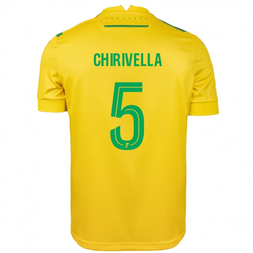 Danxen Niño Camiseta Pedro Chirivella #5 Amarillo Verde 1ª Equipación 2024/25 La Camisa