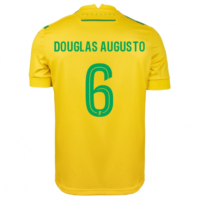 Danxen Niño Camiseta Douglas Augusto #6 Amarillo Verde 1ª Equipación 2024/25 La Camisa