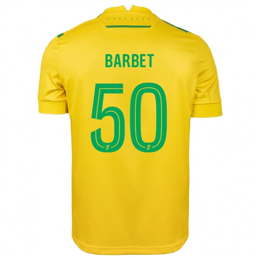 Danxen Niño Camiseta Hugo Barbet #50 Amarillo Verde 1ª Equipación 2024/25 La Camisa