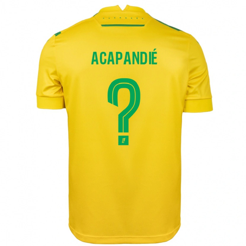 Danxen Niño Camiseta Mathieu Acapandié #0 Amarillo Verde 1ª Equipación 2024/25 La Camisa