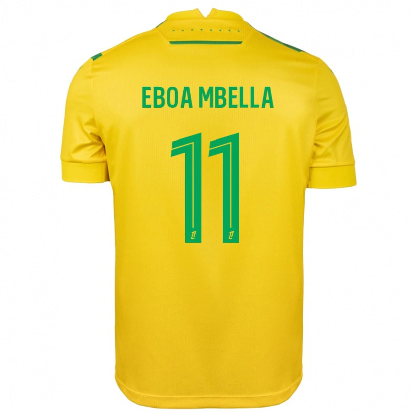 Danxen Niño Camiseta Eden Eboa Mbella #11 Amarillo Verde 1ª Equipación 2024/25 La Camisa