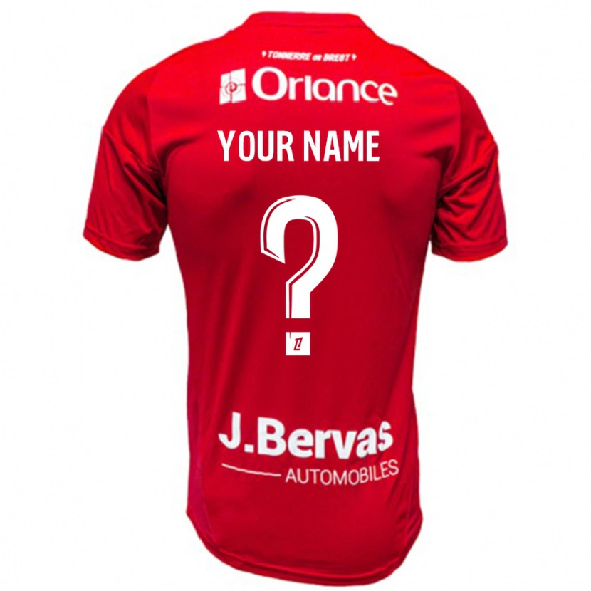 Danxen Niño Camiseta Su Nombre #0 Rojo Blanco 1ª Equipación 2024/25 La Camisa